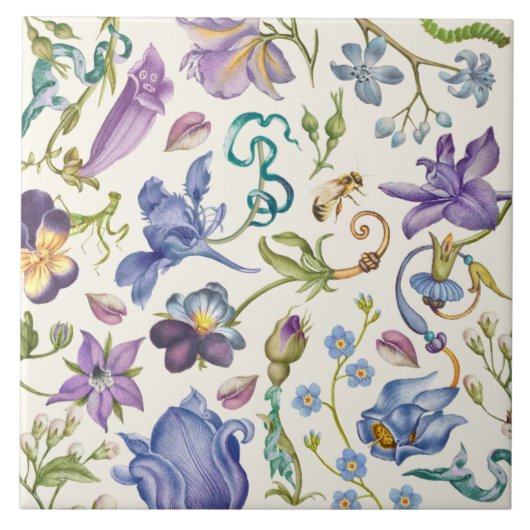 ヴィンテージ植物性セラミックタイル タイル (正面)