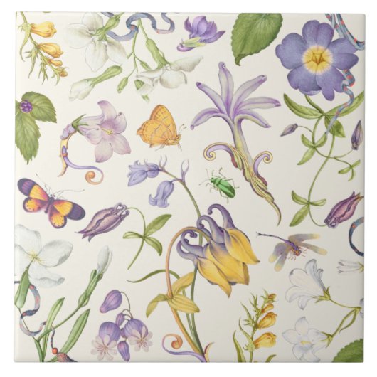 ヴィンテージ植物性セラミックタイル タイル (正面)