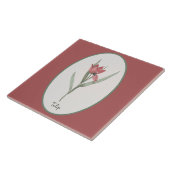 ヴィンテージ植物性チューリップフラワーカメオオンピンク タイル (側面)