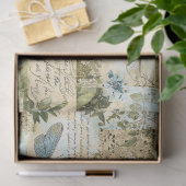 ヴィンテージ植物性トンボのコラージュのデカップージ 薄葉紙 (ギフト)