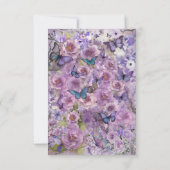 ヴィンテージ植物性バタフライラベ結婚ンダー 出欠カード (裏面)