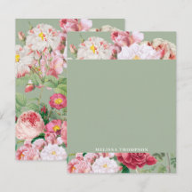 ヴィンテージ植物性バラグリーン&ピンク