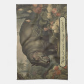 ヴィンテージ植物性ヒッポ、カスタマイズ可能 キッチンタオル (縦)