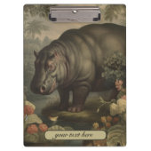 ヴィンテージ植物性ヒッポ、カスタマイズ可能 クリップボード (正面)