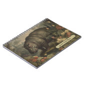 ヴィンテージ植物性ヒッポ、カスタマイズ可能 ノートブック (左側)