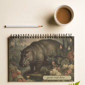 ヴィンテージ植物性ヒッポ、カスタマイズ可能 ノートブック