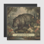 ヴィンテージ植物性ヒッポ、カスタマイズ可能 マグネット招待状 (正面/裏面)