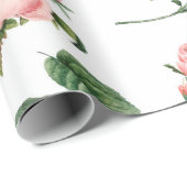 ヴィンテージ植物性ピンクローゼラッピング紙 ラッピングペーパー (ロールコーナー)