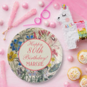 ヴィンテージ植物性フローラサンゴ ペーパープレート (パーティー)