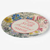 ヴィンテージ植物性フローラサンゴ ペーパープレート (アングル)