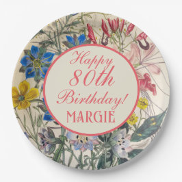 ヴィンテージ植物性フローラサンゴ ペーパープレート