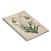 ヴィンテージ植物性フローラスノードロップイラストレーション ノートブック (右側)