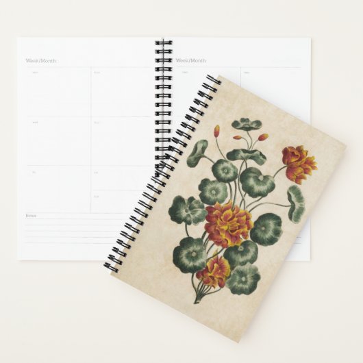 ヴィンテージ植物性フローラダブルクレーズ プランナー手帳 (ディスプレー)