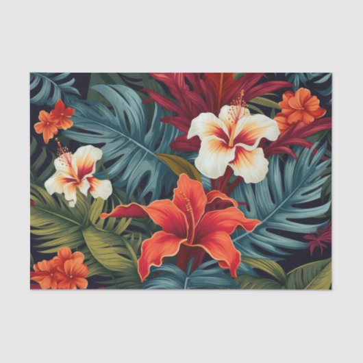 ヴィンテージ植物性フローラデカッペ紙 薄葉紙 (正面)