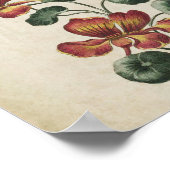 ヴィンテージ植物性フローラナスタチウムプリント ポスター (角)