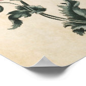 ヴィンテージ植物性フローラポピープリント ポスター (角)