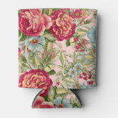 ヴィンテージ植物性フローラ壁紙クーラーボックス 缶クーラー (正面)