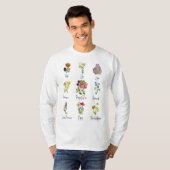 ヴィンテージ植物性フローラ花園図 Tシャツ (正面フル)