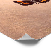 ヴィンテージ植物性フローラ蝶ピ素朴ンク ポスター (角)