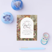 ヴィンテージ植物性ブルゴーニュフローラ結婚式の招待 チラシ (シングル)