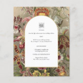 ヴィンテージ植物性ブルゴーニュフローラ結婚式の招待 チラシ (裏面)