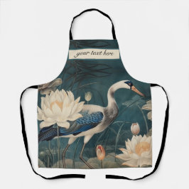 ヴィンテージ植物性ブルークレーンのカスタマイズ エプロン