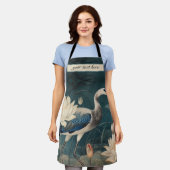 ヴィンテージ植物性ブルークレーンのカスタマイズ エプロン (着用した状態)