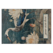 ヴィンテージ植物性ブルークレーンのカスタマイズ カッティングボード (正面)