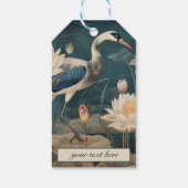 ヴィンテージ植物性ブルークレーンのカスタマイズ ギフトタグ (裏面)