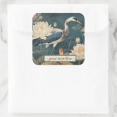 ヴィンテージ植物性ブルークレーンのカスタマイズ スクエアシール (バッグ)