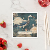 ヴィンテージ植物性ブルークレーンのカスタマイズ スタンダードカクテルナプキン (インサイチュ)