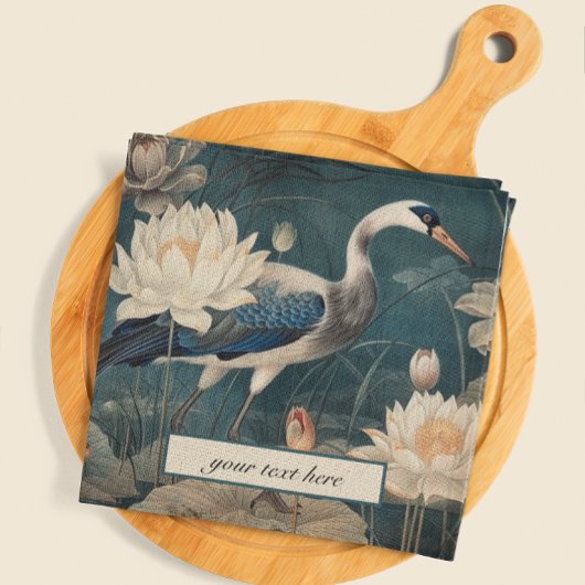 ヴィンテージ植物性ブルークレーンのカスタマイズ スタンダードカクテルナプキン