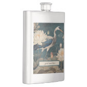 ヴィンテージ植物性ブルークレーンのカスタマイズ フラスク (右)