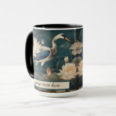 ヴィンテージ植物性ブルークレーンのカスタマイズ マグカップ (正面左)