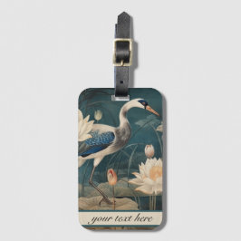 ヴィンテージ植物性ブルークレーンのカスタマイズ ラゲッジタグ