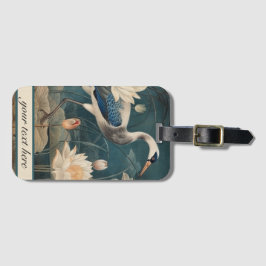 ヴィンテージ植物性ブルークレーンのカスタマイズ ラゲッジタグ