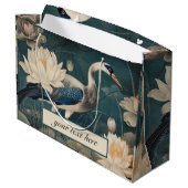 ヴィンテージ植物性ブルークレーンのカスタマイズ ラージペーパーバッグ (裏面アングル)