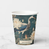 ヴィンテージ植物性ブルークレーンのカスタマイズ 紙コップ (裏面)