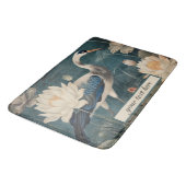 ヴィンテージ植物性ブルークレーン、カスタマイズ可能 バスマット (アングル)