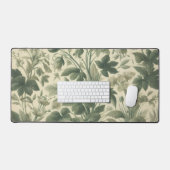 ヴィンテージ植物性プリントイングリーントーン デスクマット (キーボード&マウス)