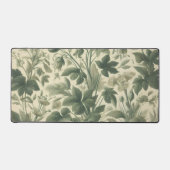 ヴィンテージ植物性プリントイングリーントーン デスクマット (正面)