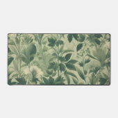 ヴィンテージ植物性プリントトーンオブグリーン デスクマット (正面)