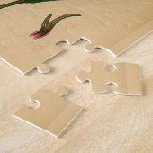 ヴィンテージ植物性プリントピンクウォーターリリーロータス ジグソーパズル (側面)