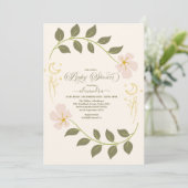 ヴィンテージ植物性ベビーシャワー 招待状 (スタンド正面)