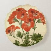 ヴィンテージ植物性ペラルゴニウムグランディフロルムイラストレスター ラウンドクッション (裏面)