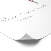 ヴィンテージ植物性ホワイトローズイラストレーションポスター ポスター (角)