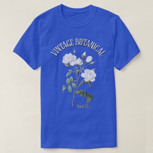 ヴィンテージ植物性ホワイトローズ Tシャツ (デザイン正面)