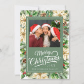 ヴィンテージ植物性メリークリスマスフォトカード シーズンカード (正面)