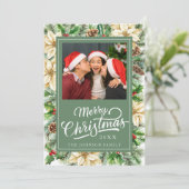ヴィンテージ植物性メリークリスマスフォトカード シーズンカード (スタンド正面)