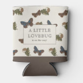 ヴィンテージ植物性ラブバグ赤ちゃんシャワー 缶クーラー (正面)